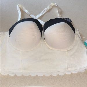 Torrid white and black bathing suit top
